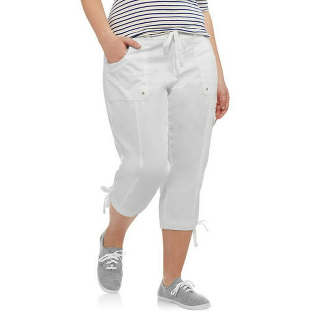 Faded Glory - Women's Plus Cargo Capri Pant - Walmart.com - Walmart.com