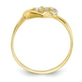 thumbnail image 2 of Solid 10k Yellow Gold CZ Cubic Zirconia Heart Ring Band Size 7.5, 2 of 6