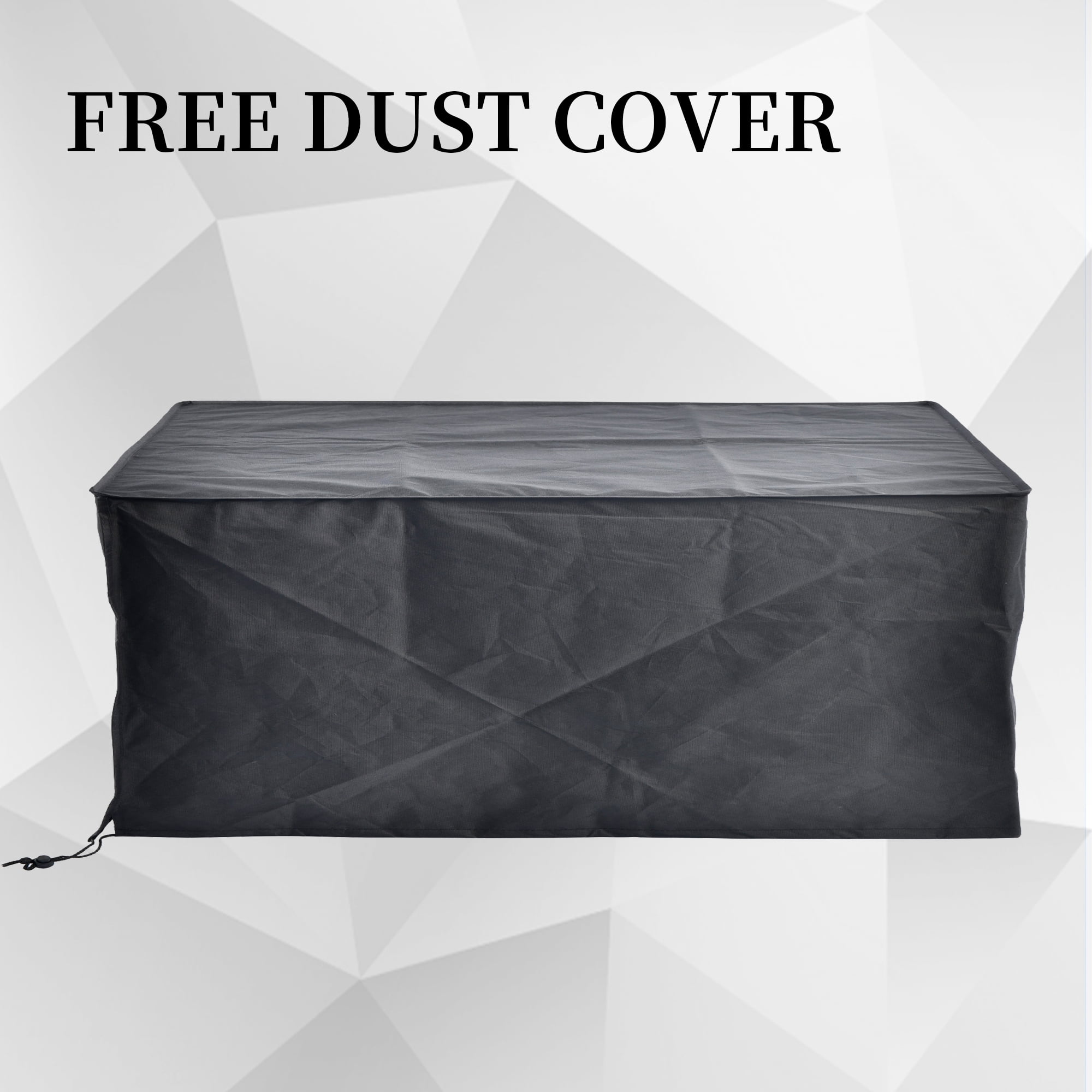 Ovios Outdoor Wicker Propane Fire Pit Table 42-Inch 50,000 BTU Flame Gas Fire Pits for Patio with Waterproof Cover & Lid Rectangle