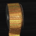 thumbnail image 2 of The Ribbon People Brown and Green Glitter Striped Diagonal Wired Craft Ribbon 2.5" x 20 Yards, 2 of 2