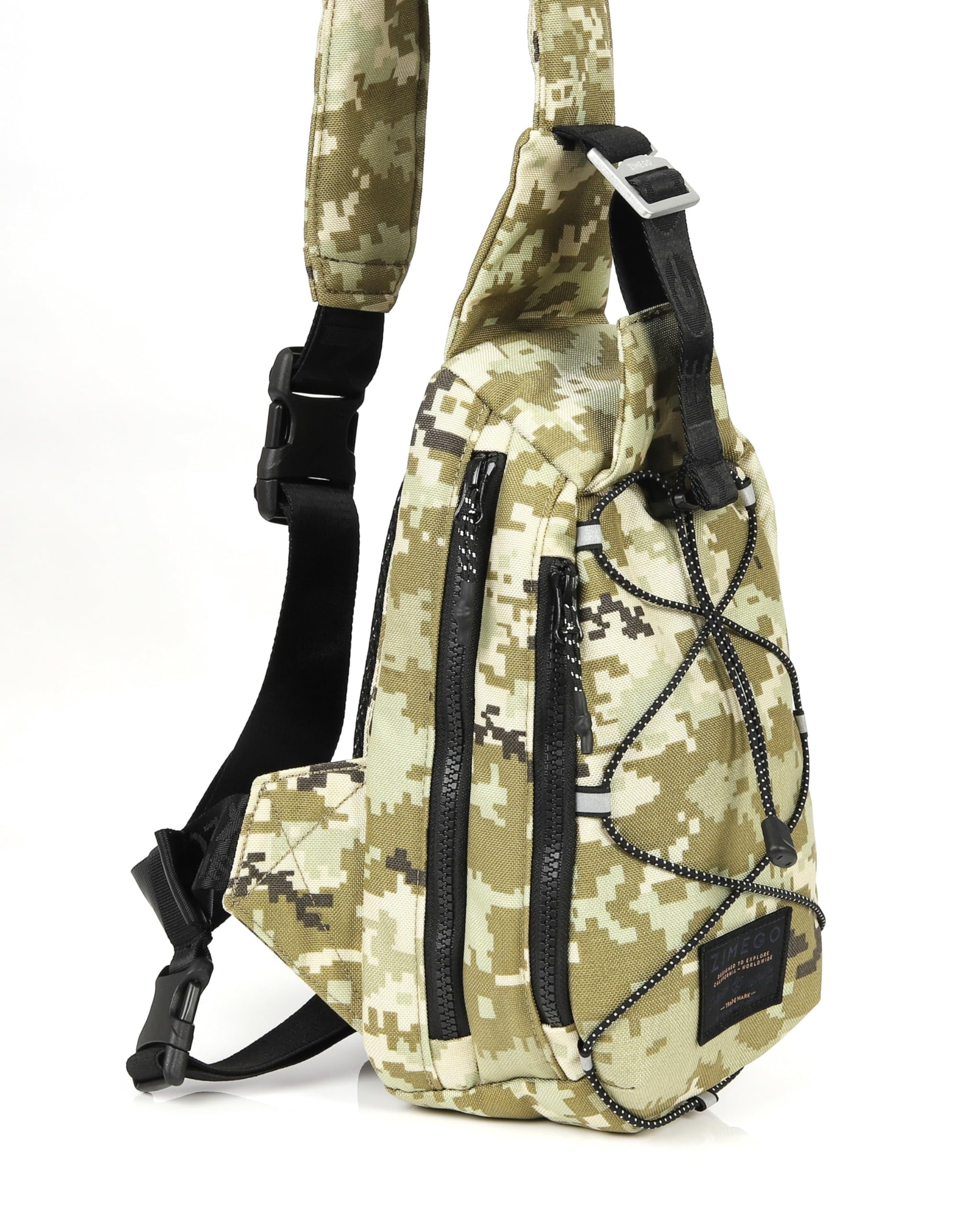 ZIMEGO Tactical Fanny Pack and Crossbody Bag - Utility Sling Bag for Travel and Outdoor, Camo