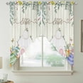 thumbnail image 2 of Easter Swag Curtains for Kitchen/Bedroom/Living Room, Spring Rabbit Ears Foot Colorful Eggs Leaf Floral Scalloped Curtains 63 Inch Long, Window Swag Topper Curtains Valances 2 Panels Set 36"x63", 2 of 8