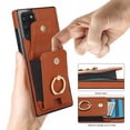 thumbnail image 5 of Allytechgroup Wallet Case for Samsung Galaxy Note 20, PU Leather Cards Slots Ring Kickstand Anti-Scratch Stylish Phone Case Cover for Women Men, Brown, 5 of 8