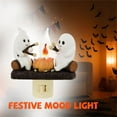 Eye friendly ambient light! Ghost Campfire Flickering Night Light Halloween wall inserted