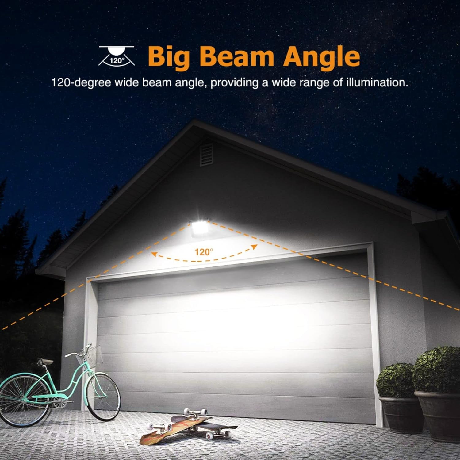FEFEFW-30W LED Flood Lights Outdoor, IP66 Waterproof Security Lights Fixture, 6500K Hardwired Wall Lamp, 2100Lm Ultra Thin Work Light, 120° Beam Angle LED Exterior Floodlight for Garden Yard Patio