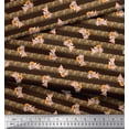thumbnail image 2 of Soimoi Brown Cotton Jersey Fabric Fox & Stripes Kids Decor Fabric Printed Yard 58 Inch Wide, 2 of 2
