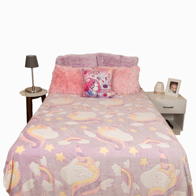 Cobertor Ligero Fotoluminiscente ONIX Mat Unicornio Arcoiris