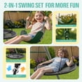 thumbnail image 5 of LeisureStar 700LBS Metal Swing Set for Backyard, Outdoor Heavy Duty Swing Set with 1 Saucer Swing & 2 Belt Swings for Kids, 3“Steel Frame and Adjustable Ropes, Playground Playset for Toddlers, 5 of 9