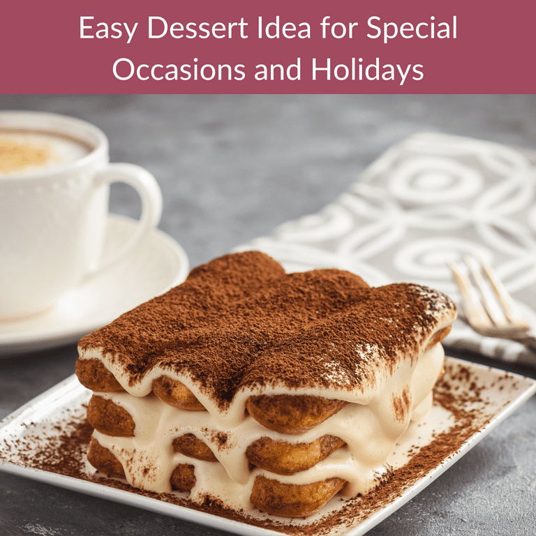 DeLallo Tiramisu Kit, No-Bake Dessert Mix, 7.8 oz Box, (2 Pack
