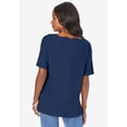 thumbnail image 2 of Roaman's Women's Plus Size Ultimate Scalloped Scoop Neck Tee, 2 of 4