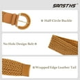thumbnail image 4 of Women Braided Rattan Wide Belt Woven Waist Belt With Half-Circle Buckle for Summer Dress Jeans Pants, 4 of 7