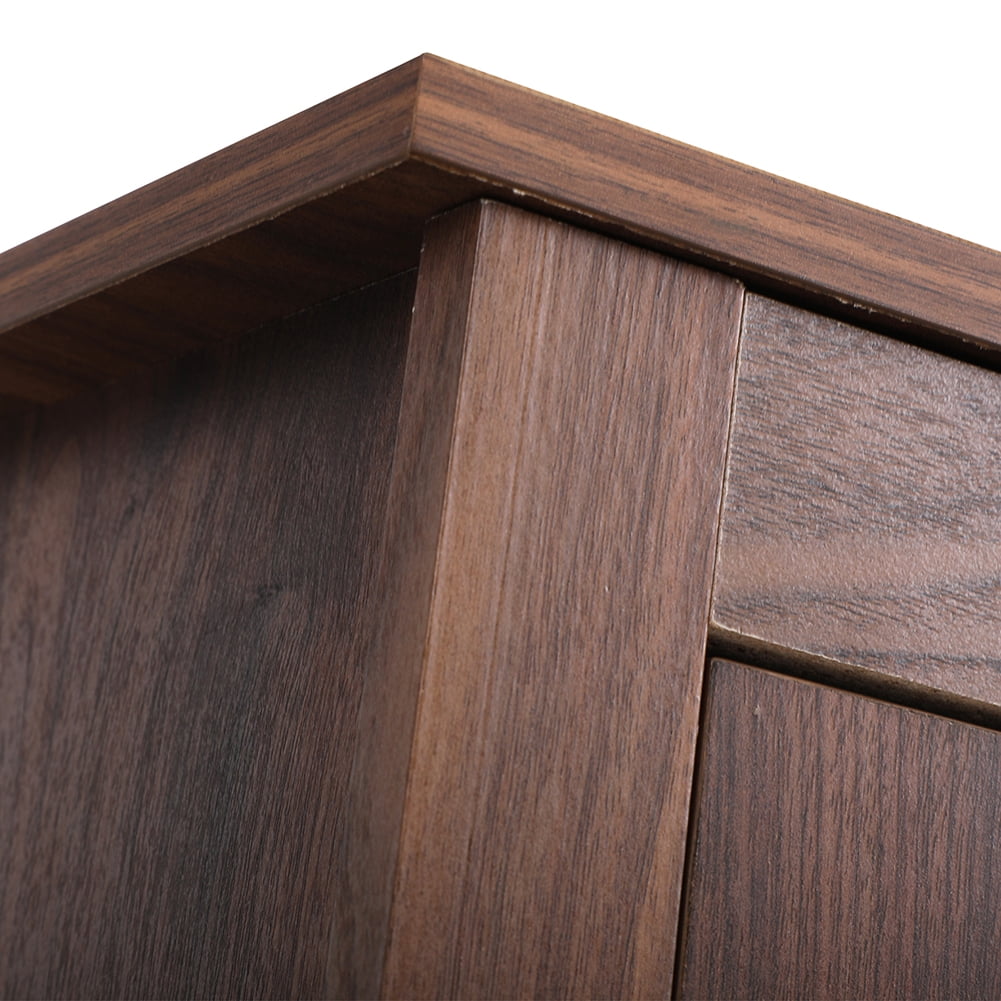 Kadyn Nightstand Side End Table with Barn Door Cabinet, Farmhouse End Table Accent Table, Light Walnut Kadyn Nightstand Side End Table with Barn Door Cabinet, Farmhouse End Table Accent Table, Light Walnut