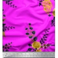 thumbnail image 1 of Soimoi Purple Cotton Cambric Fabric Leaves & Floral Print Fabric by Yard 42 Inch Wide, 1 of 1