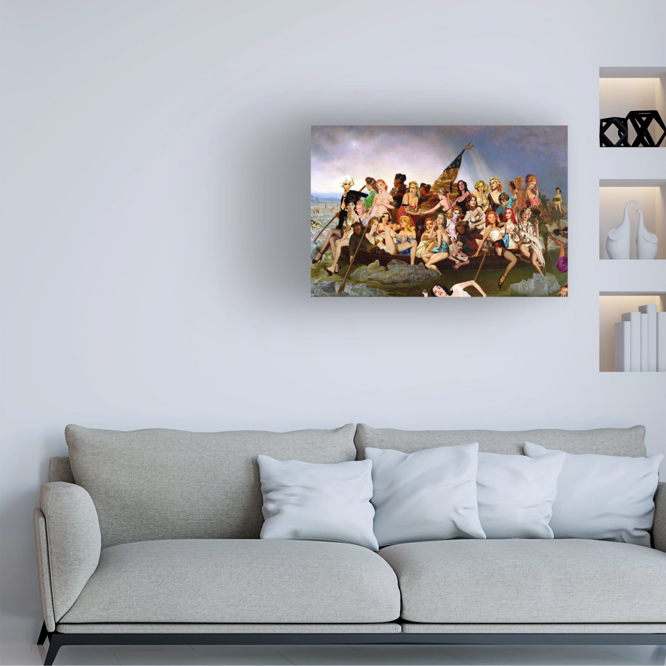 Canvas Wall Art - Barry Kite 'Dangerous Women Crossing the Delaware' Wall Art for Living Room, Bedroom, or Office Décor by Trademark Fine Art - 32 x 22 Inches