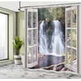 thumbnail image 5 of Ambesonne Waterfall Shower Curtain, National Park River, 69"Wx70"L, Brown Green, 5 of 5