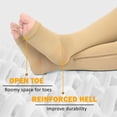 thumbnail image 4 of 2 Pairs Zipper Compression Socks for Women Men 15-25 mmHg Open Toe Knee High Support Socks, 4 of 7