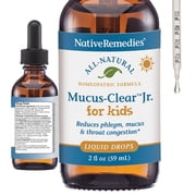 Native Remedies Mucus-Clear Jr. - Kids Cough & Congestion Drops - Natural Liquid Daytime Cough & Cold Support, Soothes Nasal Decongestant for Children