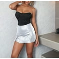 thumbnail image 3 of High Waist Stretch Split Hem Leather Club Mini Skort Women Bottoms Music Festival, 3 of 6