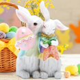 thumbnail image 4 of Decoraciones de pareja de conejitos de Pascua, figuras decorativas de primavera, decoraciones de mesa para fiesta, hogar, vacaciones, conejo lindo, 4 of 5