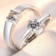 thumbnail image 2 of Anillo de pareja, un par de hombres y mujeres, temperamento de moda simple, anillo de circón con corona, apertura de anillo de diamantes de simulación de boda, 2 of 6