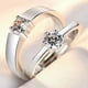 thumbnail image 4 of Anillo de pareja, un par de hombres y mujeres, temperamento de moda simple, anillo de circón con corona, apertura de anillo de diamantes de simulación de boda, 4 of 6