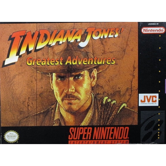 Restored Indiana Jones' Greatest Adventures (Super Nintendo, 1994) SNES Video Game (Refurbished)