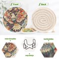 thumbnail image 5 of YAZAOO 6Pcs Drink Coasters With Holder 3.94Inch Colorful Eagless Floral Art Creative Coil Coaster Coasters Colors Absorbent Coasters for Drinks Coasters Set Thicken Heat for Home Table, 5 of 7