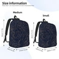 thumbnail image 2 of Disketp Navy Dark Blue print Canvas Backpack Lightweight Travel Daypack Student Rucksack Laptop Backpack-, 2 of 5