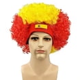 thumbnail image 5 of Jiibva Football Game Flag Colored Fan Wigs Hat, National Flag Afro Fan Wig Headgear Funny Headwear for Soccer Match Celebration Flag Colorful Event Hairband, 5 of 7