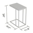 thumbnail image 3 of Bebelelo Table d'Appoint en Forme de C 20" avec Plateau Gris Foncé et Base en Métal Noir, 3 of 5