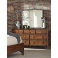 thumbnail image 5 of Unique Style Rustic Brown 4pc Bedroom Set King Size Platform Bed Nightstand Dresser Mirror Gunmetal Finish Wooden Furniture, 5 of 7