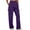 Purple, variant on RKSTN Cargo Pants Women Fall Fashion 2023 Casual Elastic Waist with Multiple Pockets Workout Soft Solid Color Wide Leg Pants