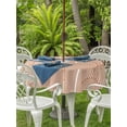thumbnail image 3 of Outdoor Tablecloth with Umbrella Hole for Patio/Picnic/Party/Camping, Orange Ombre Waterproof Table Cloth Round Cover Washable, Farmhouse Stripes Modern Abstract Art (Dia 54"), 3 of 8