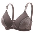 thumbnail image 4 of 2DXuixsh Bras for Women Push up Lace Bra Comfort Padded Lift up Back Button Shaping Cup Adjustable Shoulder Strap Large Size Underwire Bra Coffee Size Xl, 4 of 4
