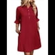 thumbnail image 1 of Vestido Camisero Informal para Mujer, con Mangas con Volantes, Botones y Bolsillos, Color Rojo, Talla XL, 1 of 6
