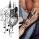 thumbnail image 1 of Tatuaje Temporal Impermeable Hombres Mujeres Falso Pegatina Lobo León Tigre, 1 of 4