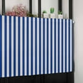 Dark Blue Striped Valances for Windows Farmhouse Kitchen Curtains