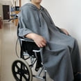 thumbnail image 4 of Cálido con Capucha para Silla de Ruedas Sin Mangas para Hombres, Mujeres, Personas Mayores - Heather gris Mujer Female Sunnimix manta para silla de ruedas, 4 of 8