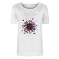 thumbnail image 4 of Tops Cortos para Mujeres Día de la Independencia Patriótica Impreso Cuello Redondo, Camiseta de Manga Corta Casual para la Primavera, Verano Y Fiesta, 4 of 4