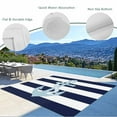 thumbnail image 4 of Fsddascl Navy Blue Stripe Nautical Outdoor Rug for Patio/Deck/Porch, Non-Slip Large Area Rug 5 x 8 Ft, Aqua Anchor Summer Coastal Indoor Outdoor Rugs Washable Area Rugs, Camping Rug Carpet, 4 of 5