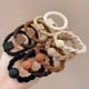 thumbnail image 3 of Diadema de color marrón leche con una cuenta tejida, tocado sencillo para niña, muy elástico, duradero, anillo para el cabello con cara sonriente, cómodo de usar, 3 of 6