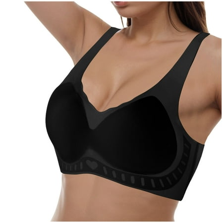 Gvdentm Bras Women Womens Bra Comfort Powerful Push-up Seamless Bra Smoothing No Underwire Anti Sagging Minimizer Bras for Women Black M