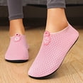 thumbnail image 6 of CIENVNSTG Unisex Honeycomb Textured Decorative Buckle Barefoot Water Shoes Quick‑Dry Non‑Slip Translucent Sole Aqua Socks Slip‑On Breathable Footwear for Beach Swim Surf Pink 42, 6 of 7