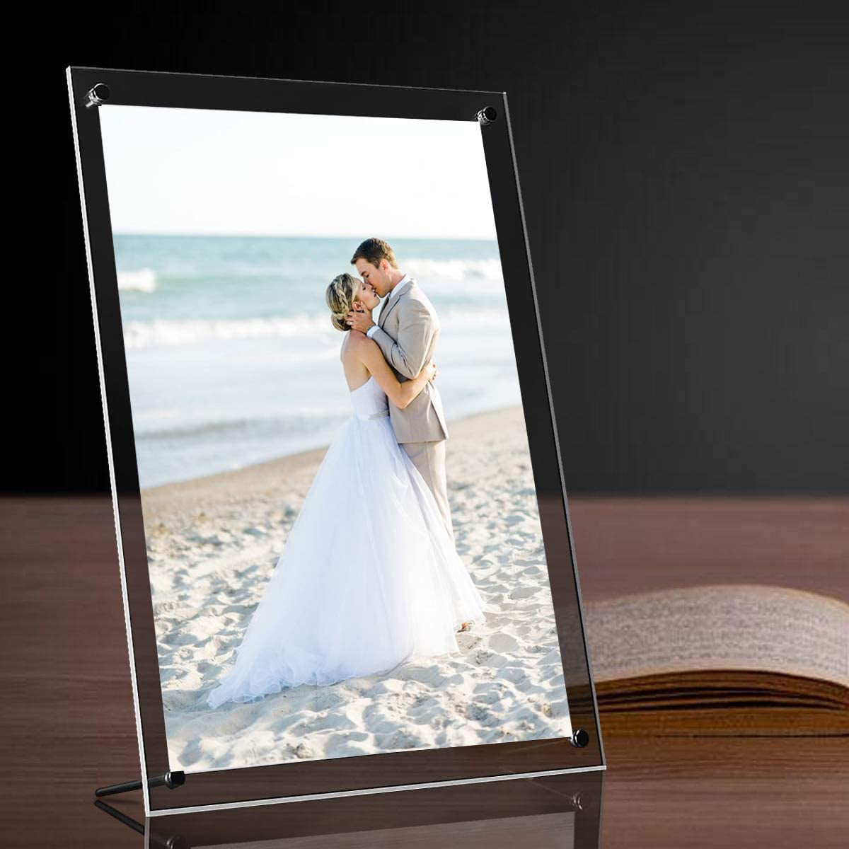 Photo Frame Acrylic Double Sided Magnetic Wedding Picture Frame Desktop Display 
