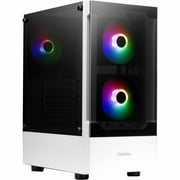 TALOS E3, ATX PC Case, White Gaming Case with 3 Built-in 120mm ARGB Fans, Tempered Glass Panels by Gamdias