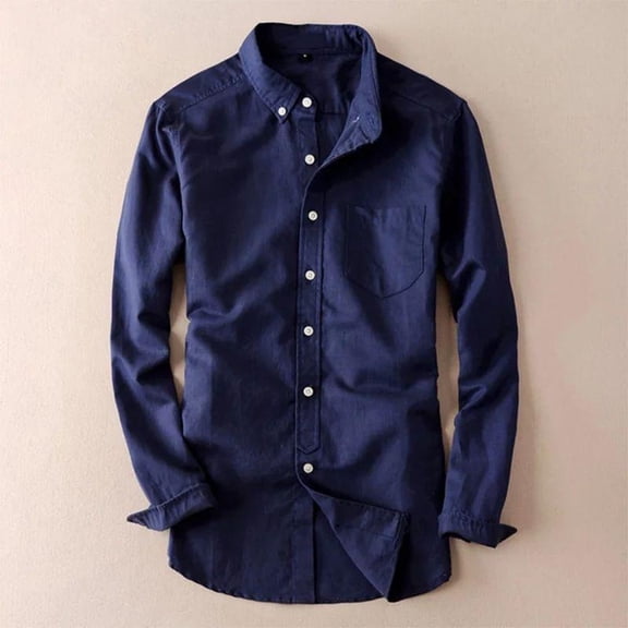 Stylish New Branded Navy Linen Cotton Casual Shirt for Men
