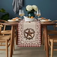 thumbnail image 2 of Western Texas Star Vintage Table Runner - 70 Inch Long, Kitchen Dining Table Runner Dresser Scarves, Rustic Wreath Red Beige Plaid Farmhouse Decor for Coffee Tables Wedding Party Banquet, 2 of 8