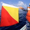 thumbnail image 4 of Cqxid Party Balloon Under $5 This Warning Flag Which Is Made Of Polyester Material. Suitable Size Flag With Handle Easy To Use And Great For Holding And Waving. Great For Navy Training, 4 of 8