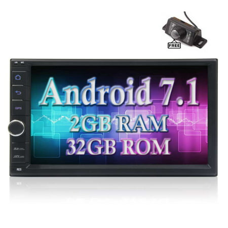 Best Car Radio - Android 7.1 Octa Core 2GB 32GB Double Din GPS Car Audio with Radio Receiver Bluetooth 7 Inch Touch Screen Support Wifi AM/FM DVR OBD2 with Backup (Best Bluetooth Gps Receiver For Ipad)