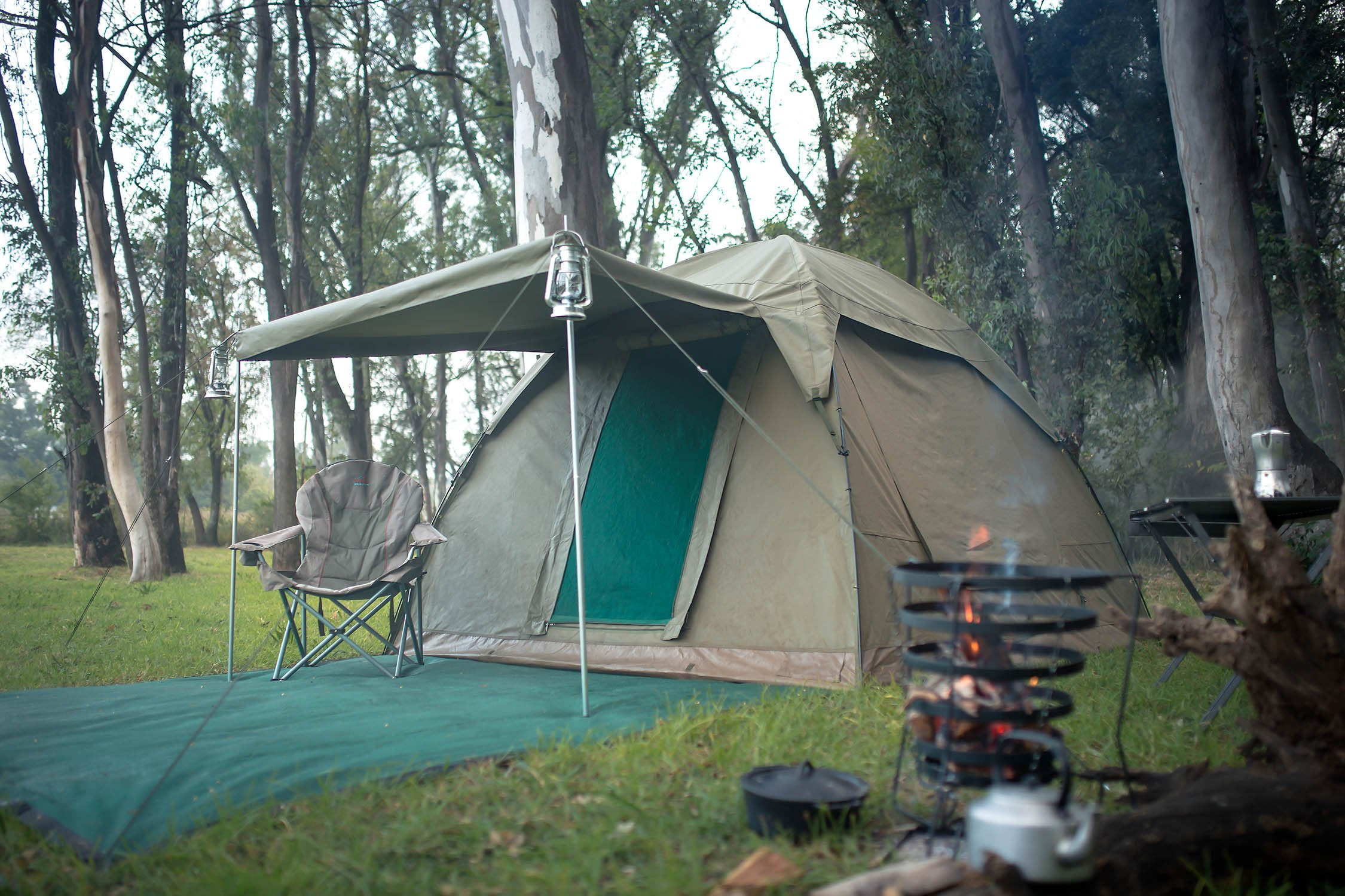 Bushtec Adventure Alpha Kilo 4000 Canvas 6 Person Bow Tent, camping